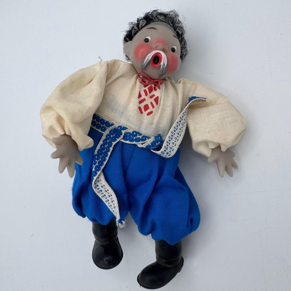 Vintage Collectible Cossack Chub Folk Doll 1960s Ukrainian Souvenir Dancing Doll